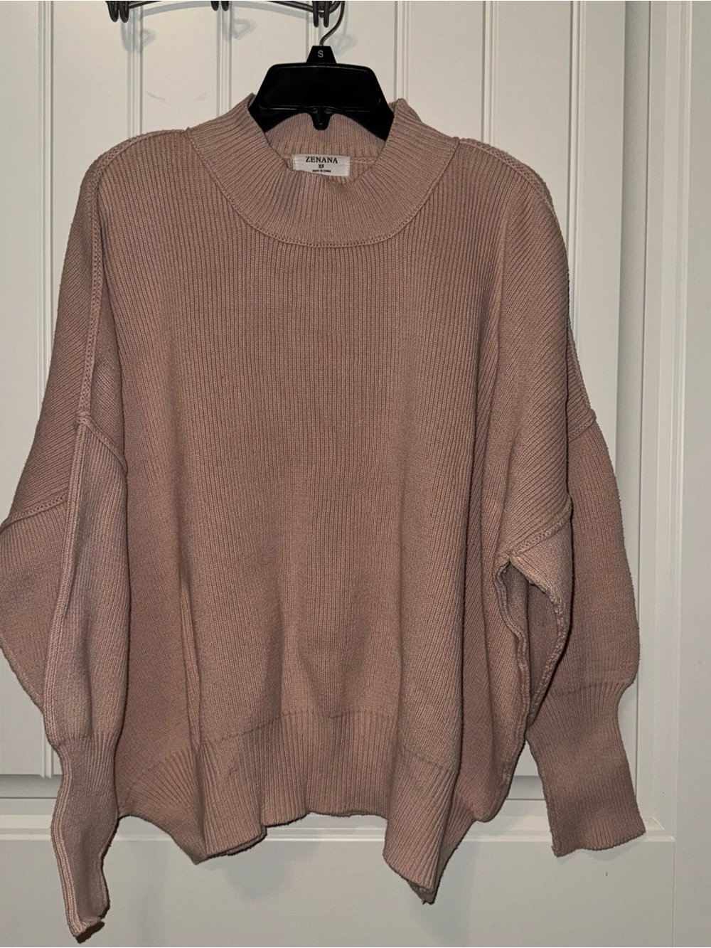mauve Zenana oversized ribbed sweater